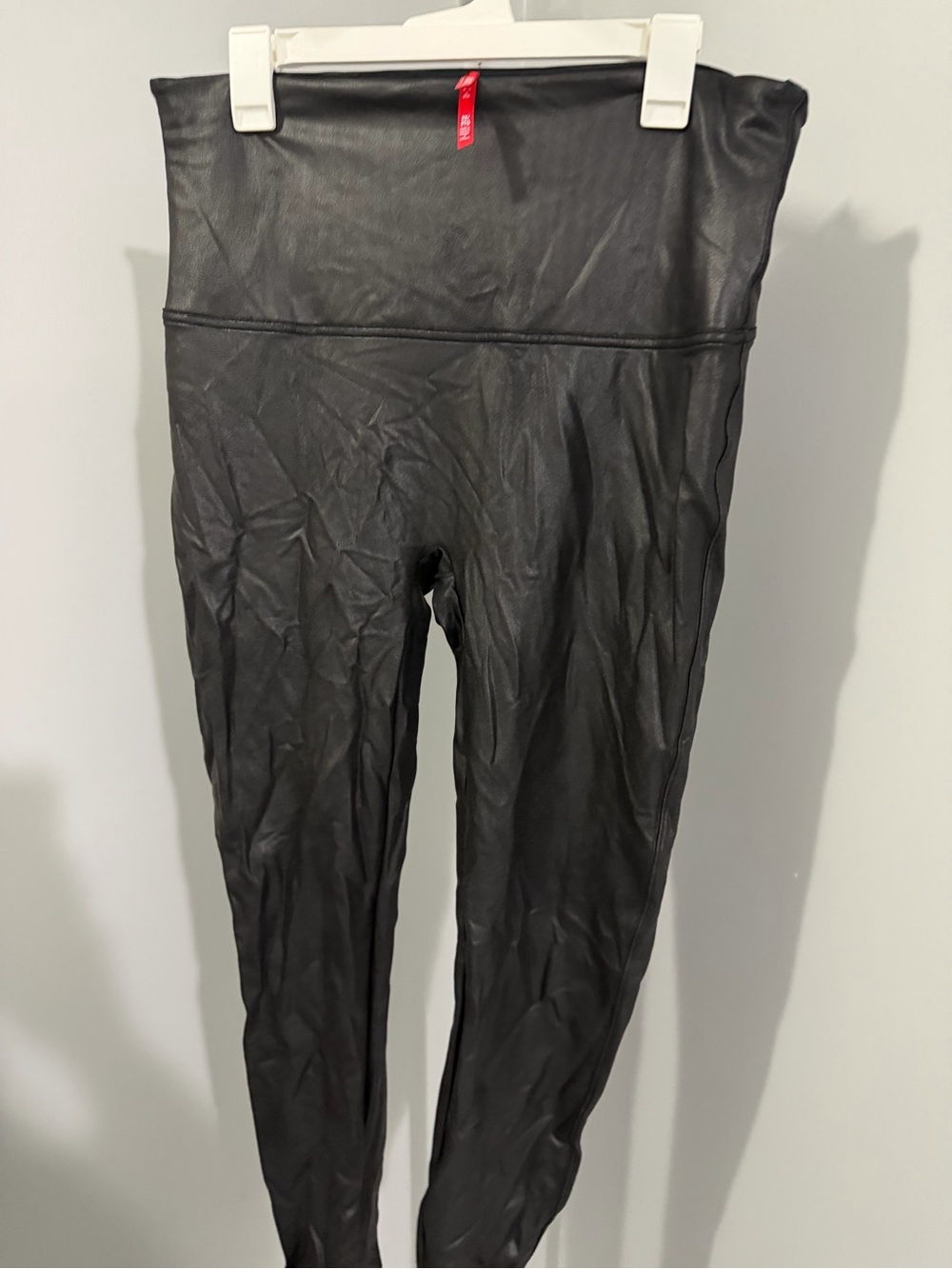 SPANX Black Faux Leather-Look High-Waist Leggings